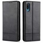 For Samsung Galaxy A02 AZNS Magnetic Calf Texture Horizontal Flip Leather Case with Card Slots & Holder & Wallet(Black)