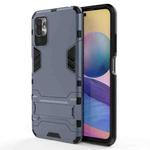 For Xiaomi Redmi Note 10 5G Shockproof PC + TPU Protective Case with Hidden Holder(Navy Blue)
