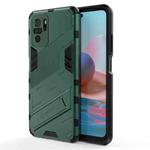 For Xiaomi Redmi Note 10 Punk Armor 2 in 1 PC + TPU Shockproof Case with Invisible Holder(Green)