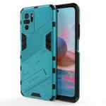 For Xiaomi Redmi Note 10 Punk Armor 2 in 1 PC + TPU Shockproof Case with Invisible Holder(Blue)