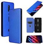 For ZTE nubia Red Magic 6 / 6 Pro Carbon Fiber Texture Horizontal Flip TPU + PC + PU Leather Case with Card Slot(Blue)