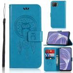 For OPPO A73 (2020) Wind Chime Owl Embossing Pattern Horizontal Flip Leather Case, with Holder & Card Slots & Wallet(Blue)
