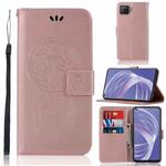 For OPPO A73 (2020) Wind Chime Owl Embossing Pattern Horizontal Flip Leather Case, with Holder & Card Slots & Wallet(Rose Gold)