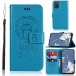 For OPPO A52 / A72 / A92 Wind Chime Owl Embossing Pattern Horizontal Flip Leather Case, with Holder & Card Slots & Wallet(Blue)