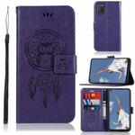 For OPPO A52 / A72 / A92 Wind Chime Owl Embossing Pattern Horizontal Flip Leather Case, with Holder & Card Slots & Wallet(Purple)