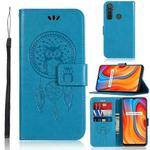For OPPO Realme 5 / C3 Wind Chime Owl Embossing Pattern Horizontal Flip Leather Case, with Holder & Card Slots & Wallet(Blue)