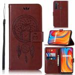 For OPPO Realme 5 / C3 Wind Chime Owl Embossing Pattern Horizontal Flip Leather Case, with Holder & Card Slots & Wallet(Brown)