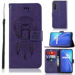 For OPPO Realme 6 Wind Chime Owl Embossing Pattern Horizontal Flip Leather Case, with Holder & Card Slots & Wallet(Purple)