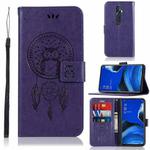 For OPPO Reno2 Z Wind Chime Owl Embossing Pattern Horizontal Flip Leather Case, with Holder & Card Slots & Wallet(Purple)
