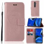 For OPPO Reno2 Z Wind Chime Owl Embossing Pattern Horizontal Flip Leather Case, with Holder & Card Slots & Wallet(Rose Gold)