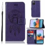 For Xiaomi Redmi Note 10 Pro Wind Chime Owl Embossing Pattern Horizontal Flip Leather Case with Holder & Card Slots & Wallet(Purple)