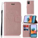 For Xiaomi Redmi Note 10 Pro Wind Chime Owl Embossing Pattern Horizontal Flip Leather Case with Holder & Card Slots & Wallet(Rose Gold)