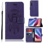 For Xiaomi Mi 10 5G Wind Chime Owl Embossing Pattern Horizontal Flip Leather Case with Holder & Card Slots & Wallet(Purple)