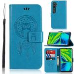 For Xiaomi Mi CC9 Pro Wind Chime Owl Embossing Pattern Horizontal Flip Leather Case with Holder & Card Slots & Wallet(Blue)