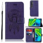 For Xiaomi Mi CC9 Pro Wind Chime Owl Embossing Pattern Horizontal Flip Leather Case with Holder & Card Slots & Wallet(Purple)