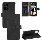 For OPPO Realme GT 5G Solid Color Skin Feel Magnetic Buckle Horizontal Flip PU Leather Case with Holder & Card Slots & Wallet(Black)