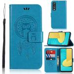 For LG Stylo 7 5G Wind Chime Owl Embossing Pattern Horizontal Flip Leather Case with Holder & Card Slots & Wallet(Blue)