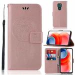 For Motorola Moto G Play (2021) Wind Chime Owl Embossing Pattern Horizontal Flip Leather Case with Holder & Card Slots & Wallet(Rose Gold)