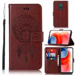 For Motorola Moto G Play (2021) Wind Chime Owl Embossing Pattern Horizontal Flip Leather Case with Holder & Card Slots & Wallet(Brown)