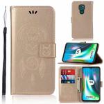 For Motorola Moto G9 Play Wind Chime Owl Embossing Pattern Horizontal Flip Leather Case with Holder & Card Slots & Wallet(Gold)