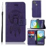 For Motorola Moto G9 Power Wind Chime Owl Embossing Pattern Horizontal Flip Leather Case with Holder & Card Slots & Wallet(Purple)
