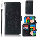 For Google Pixel 4a 5G Wind Chime Owl Embossing Pattern Horizontal Flip Leather Case with Holder & Card Slots & Wallet(Black)