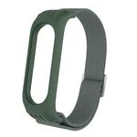 For Xiaomi Mi Band 3 / 4 / 5 Twill 8-shaped Buckle Elastic Watch Band(Dark Green)