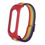 For Xiaomi Mi Band 3 / 4 / 5 Twill 8-shaped Buckle Elastic Watch Band(Rainbow)