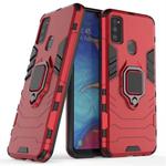 For Galaxy M30s Shockproof PC + TPU Case with Magnetic Ring Holder(Red)
