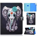 Painted Pattern TPU Horizontal Flip Leather Protective Case For iPad Air (2020)(Rose Elephant)