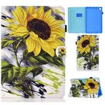 Painted Pattern TPU Horizontal Flip Leather Protective Case For Samsung Galaxy Tab S6 Lite(Sun Flower)