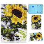 Painted Pattern TPU Horizontal Flip Leather Protective Case For Universal 10 inch(Sun Flower)