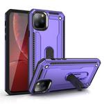 For iPhone 11 Pro Shockproof PC + TPU Protective Case with 360 Degree Rotating Holder(Purple)