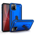 For iPhone 11 Pro Max Shockproof PC + TPU Protective Case with 360 Degree Rotating Holder(Blue)