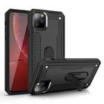 For iPhone 11 Pro Max Shockproof PC + TPU Protective Case with 360 Degree Rotating Holder(Black)