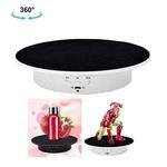 20cm USB Electric Rotating Turntable Display Stand Video Shooting Props Turntable for Photography, Load: 8kg(White Base Black Velvet)