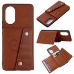 For Huawei Nova 8 Pro 5G Double Buckle PU + TPU Shockproof Magnetic Protective Case with Card Slots & Holder(Light Brown)