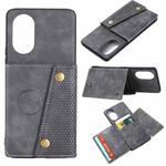 For Huawei Nova 8 Pro 5G Double Buckle PU + TPU Shockproof Magnetic Protective Case with Card Slots & Holder(Grey)