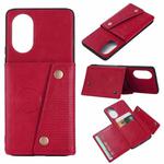 For Huawei Nova 8 Pro 5G Double Buckle PU + TPU Shockproof Magnetic Protective Case with Card Slots & Holder(Red)