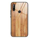 For Huawei Enjoy 10 Plus Wood Grain Tempered Glass + TPU Shockproof Case(M03)