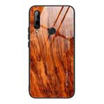 For Huawei Enjoy 10 Plus Wood Grain Tempered Glass + TPU Shockproof Case(M06)