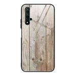 For Huawei Honor 20 Wood Grain Tempered Glass + TPU Shockproof Case(M04)