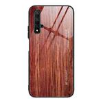 For Huawei Honor 20 Wood Grain Tempered Glass + TPU Shockproof Case(M05)
