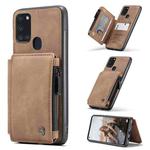 For Samsung Galaxy A21s CaseMe C20 Multifunctional PC + TPU Protective Case with Holder & Card Slot & Wallet(Brown)