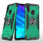 For Huawei P Smart(2019) Magnetic Armor Shockproof TPU + PC Case with Metal Ring Holder(Dark Green)