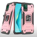 For Huawei P40 Lite / Nova 6 SE / Nova 7i Magnetic Armor Shockproof TPU + PC Case with Metal Ring Holder(Rose Gold)