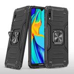 For Huawei Y6 Pro(2019) Magnetic Armor Shockproof TPU + PC Case with Metal Ring Holder(Black)