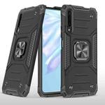 For Huawei Y9s Magnetic Armor Shockproof TPU + PC Case with Metal Ring Holder(Black)