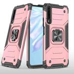 For Huawei Y9s Magnetic Armor Shockproof TPU + PC Case with Metal Ring Holder(Rose Gold)