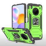 For Huawei Y9a Magnetic Armor Shockproof TPU + PC Case with Metal Ring Holder(Green)